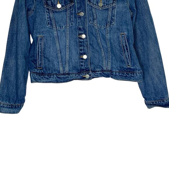 Gap L Womens Icon Denim Jacket Medium Blue Western Classic Timeless - Picture 6 of 11